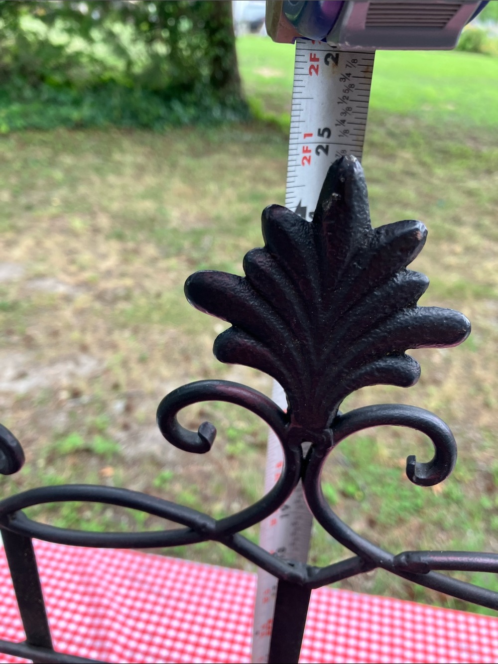 Cast Iron Three Shelf Stand With Lattice Shelves Which Fold Down - Picture 6 of 11